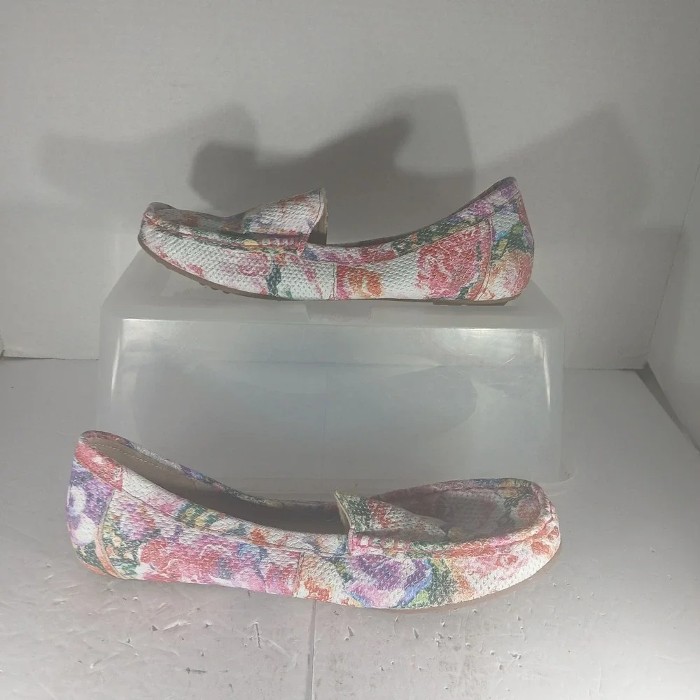 Isaac Mizrahi Live Imangelica Loafers 8.5W Multicolor Floral Leather Flats